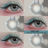 Blue Lenses with Prescription Myopia Colored Contact Lenses for Eye Cosmetic Eye Contacts Lens with Degree Yearly Pupil