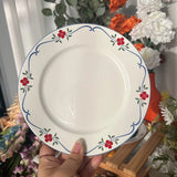 Creative Floral Plate Household Circular Serving Plates High-end Simple Fruit Dessert Dish Nordic Style White Ceramic Tableware