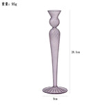 European Style Hand Blown Lilac Glass Candle Holder High Quality Decorative Wedding Table Centerpiece Party Decor Candlestick