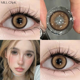 1pair Contact Lenses Brown Pupils with Degree Colored Korean Lenses Make up Fashion Lenses Fast Shipping Yearly Use