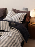 Simple High-End 60-Tead Count Waed Striped Cotton Bedding Set Quilt Cover eet Pillowcase Four-Piece Bedding Ensemble