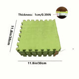 12Pcs Soft Plush Foam Floor Mat Interlocking Carpet Tile Non Slip Thick Play Mat for Living Room Bedroom Kids Room Home Decor