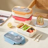 Kids Lunch Box for School, Larger Capacity Bento Box with Tableware, Plastic Snack Box, Microwavable Food Container