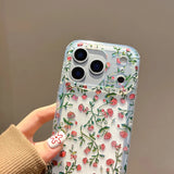 Lovely Flower Laser Glitter Phone Case for iPhone 14 15 16 16pro 16promax 17 17pro 17promax Shockproof Clear Anti-fall Cover