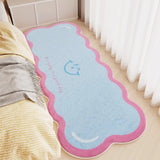 Special-shaped Runner Rug Pink Plaid Bow Bedroom Bedside Carpets Fashionable Ins Creative High-end Coffee Table Mats 러그 Alfombra