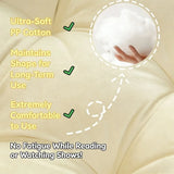 Korean Style  Pure Color Reading Pillow with Lace Trim Backrest  and Anti-Collision Waist Belt, Large Backrest Support Bolster