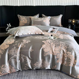 Luxury Satin Jacquard Duvet Cover Set Nordic Double Bed Quilt Cover Bedding Set Adlut Pillowcases Sheet Queen King Home Textiles