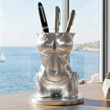 Sexy Bikini Body Pen Holder 3D Printed Funny Texture Female Torso Pencil Pot Cool Office Desk Brush Storage Decor Gift for Men