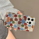 Vortex Shell IND Green Blue And Red Flowers Designed Phone Case For iPhone 17 16 15 14 Pro Max 13 12 11 XS XR 7 8 Plus 16e Cover