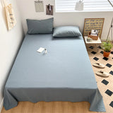 100% Pure Cotton Bedsheet 1pc Flat Sheets Nordic Grid Pattern Bed Sheet Soft Comfort Home Textile Without Pillowcase Multi-Size