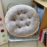 Ikeehome  winter round milk fleece cartoon seat cushion cute office chair cushion balcony futon bay window cushion
