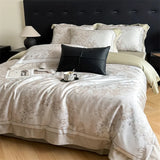 600TC Lyocell Cotton Soft Breathable Flowers Print Bedding Set Duvet Cover Set Bed Sheet/With Elastic Band Bed Sheet Pillowcases