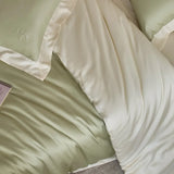 Color Blocking Bedding Set 600TC Lyocell Bamboo Fiber Soft Silky Cool Feeling Duvet Cover Flat/Fitted Bed Sheet Pillowcases 4Pcs