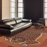 Tiger Print Living Room Carpet Retro Luxury Large Area Bedroom Rug High-end Fashion Home Decor Sofa Coffee Table Mat Alfombra