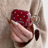 Polka Dot Protecitve Case For AirPods 4 Pro 2 Premium Sleeve Cover For AirPods 3 4th Generation Case with Heart Keychain Pendant