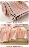 Ins Girl Bow Summer Thin Quilt Seersucker Washed Cotton Summer Quilt Single Dormitory Air Conditioner Blanket Machine Washable