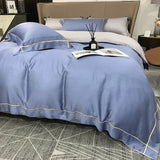 European Luxury Bedding Set Luxury Embroidery Washed Silk Duvet Cover Bed Sheets and Pillowcases King Size Bedding  Set