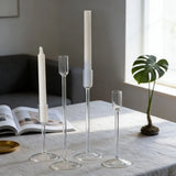 Nordic Minimalism High Footed Glass Candle Holders Romantic Candlelight Dinner Ornament for Wedding Party Table Decoration