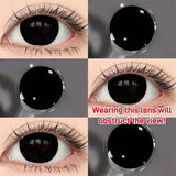 Eye Eyes Color Contacts Colored Contact Lenses Lens Small Pupil Cosmetics Cosplay Black 2Pcs 12 Months 1 Year Yearly Use
