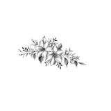 Natural Vine Floral Tattoo Sticker Black Gray Realistic Gradient Waterproof Long Lasting Temporary Tattoo for Women Shoulder