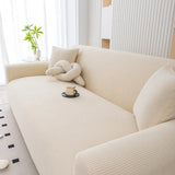 1/2/3/4 Seater Thick Corduroy Full Wrap Sofa Cover, Non-Slip Anti-Scratch Pet-Friendly Washable Slipcover with Armrests