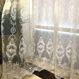 European Elegant White Embroidered Pearls Tulle Curtain For Living Room Bedroom Wedding Home Decoration Girl Sheer Drapes Custom