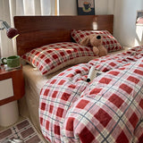 Floral  Vintage Sle Thiened Milk Velvet id Soft Middle Ancient Sle Four-Piece Bedding Set Skin-Friendly Winter Use