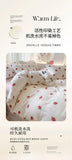 Knitted Class A Bedding Set Floral Style Bed Linen Set Soft Double Yarn Four-Piece Set Quilt Cover Set Bed Sheets Gift for Home