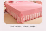 Lace Bedding Set for Girl Ruffle Brushed Soft Microfiber Princess Style Queen Duvet Cover Set Bed Sheet Pillowcases Home Textile