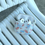 Lovely Pink Flower Gloss Soft Earphone Case for AirPods Pro 2 With Keychain for AirPods 4 3 2 1 Silicone Protection Cover