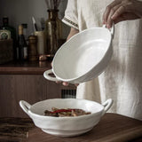 Grasping Irregular Two Ear Bowl ins Matte Ceramic Light Food Bowl Japanese Soup Noodle Bowl Salad Bowl