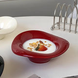 Handmade Ceramic Dessert Bowl Solid Color Yogurt Bowl Household High-value Tableware Fruit Salad Breakfast Oat Yogurt Bowl