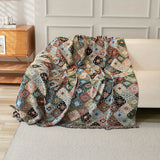1PC Sofa Towel Jacquard Sofa Blanket With Tassels Double Face Usable Four Seasons Universal Pet Friendly Home Decor