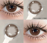 1 Pair Colored Myopia Contact Lenses for Eyes Fashion Lenses with Diopter Prescription Black Eye Lens Beauty Grey Pupil
