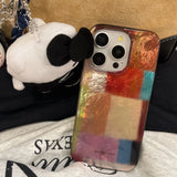 All-Inclusive Double-Layer Colorful Square Puzzle Mobile Phone Case Suitable for Apple for Iphone16Promax Case/For Iphone15Promax Case/14Pro Case/13 Iphonecase/Fashionable Women's Mobile Phone Case/Simple Mobile Phone Case