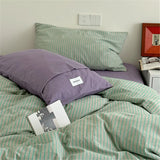 Hua Face  Pure Cotton Waed Bedroom Four-piece Set Retro Sle Quadruple Bedding Set Comfortable for All Seasons