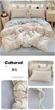 Print Floral Bedding Set Double Layer Yarn Four Pieces Set Soft Comfortable Duvet Cover Bed Sheet With Pillowcases Home Textiles