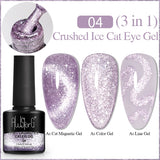 7.5ml Golden Gradient Cat Eye Nail Polish Gel Phototherapeutic Gel Soak Off Nail Magnetic Gel Polish Nail Art DlY