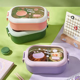 Stainless Steel Divided Lunch Box Cartoon Kids Bento Box Portable Insulated Food Container for School and Office