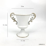 2pcs White Wrought Iron Flower Pot European Metal Flower Arranger Wedding Event Table Flower Decoration Retro Vase Ornaments