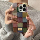 Vortex Pattern Colored Small Grid Label Phone Case For iPhone 17 16 Pro Max 15 14 13 12 11 XS X XR 7 8 Plus 16E 17 Air SE2 Cover