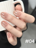 12ml 1-16pcs Autumn Nails New Clear Pink Glass Bead Moonlight Magnet Cat Eye Gel Nail Polish Whitening Nail Supplies