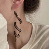 1 Sheet Snake Clavicle Tattoo Sticker Waterproof Lasting Temporary Tattoo