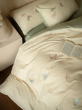 Pure Cotton  Embroidery Bedding Cover Ins Sle Single Piece Cotton Flannel Duvet Cover Skin-friendly All Seasons