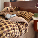 Floral  Vintage Sle Thiened Milk Velvet id Soft Middle Ancient Sle Four-Piece Bedding Set Skin-Friendly Winter Use