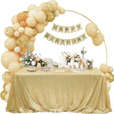 Rectangle Table Cover Golden Sequin Tablecloth Long for Wedding Birthday Party Baby Shower Events Independence Day Decorations