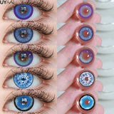 1 Pair Blue Eye Color Lenses for Cosplay White Walker Rim Colorful Anime Colored Pupils for Halloween Party Fashion Lenses