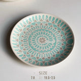 Ceramic Round Shape Floral Plates Dinner Sets Large Capacity Large Plate Dessert Salad Plate Beautiful Table Tableware Services