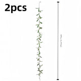 2Pcs/4Pcs Artificial Olive Leaf Vine Strips, Green Plant Garland with Fruits, Suitable for Christmas Decoration, Wedding Party, Family Garden, Artificial Hanging Leaf Vine with Front Door Wall Decoration