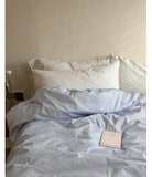 Star Blue Ice een Cotton Striped Bedding Set with Pillowcases Duvet Cover And eet Simple Tied Design for Teen Girls